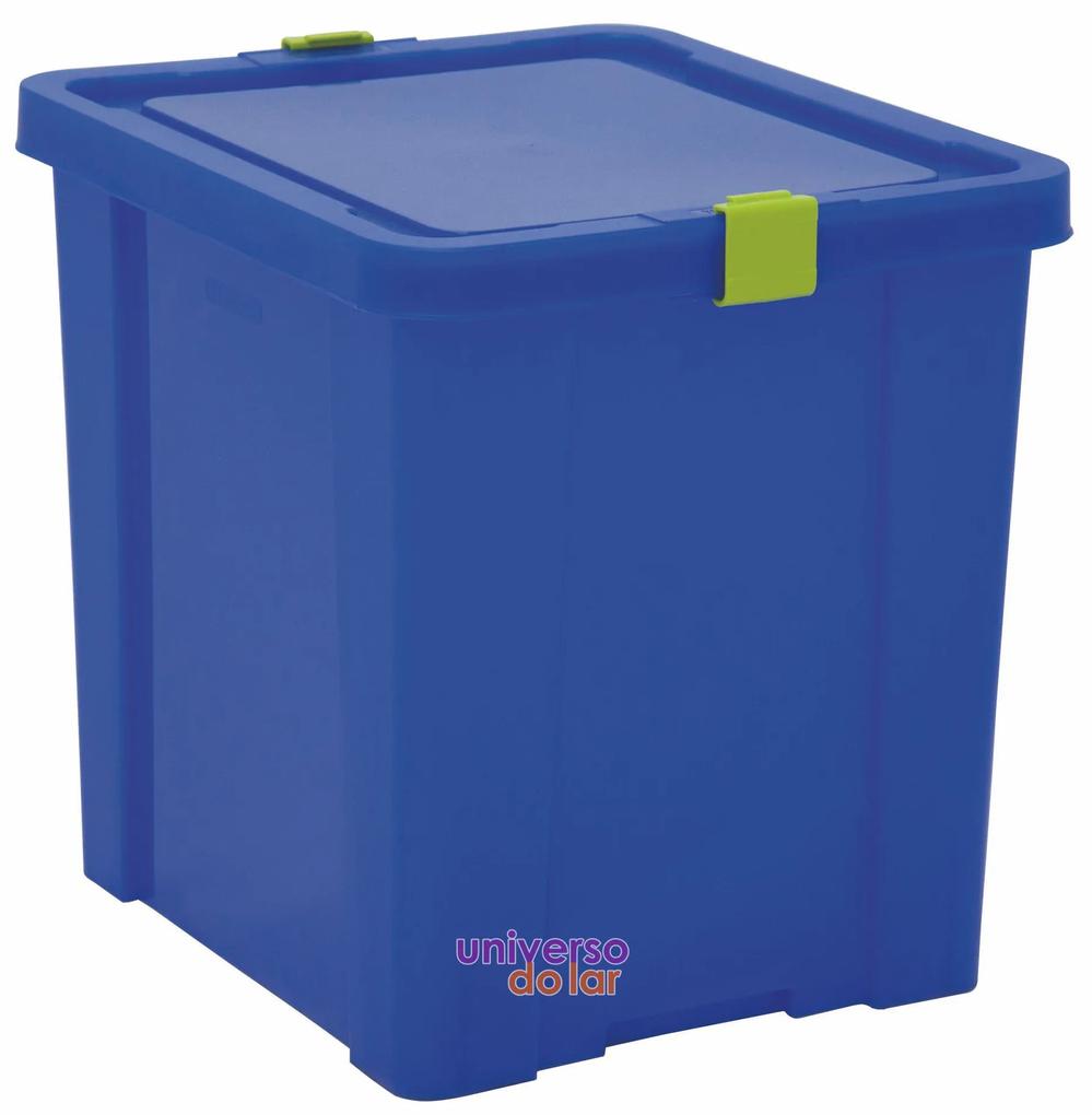 Caixa Organizadora Tramontina Basic com Tampa em Plástico 42L - Azul  Azul