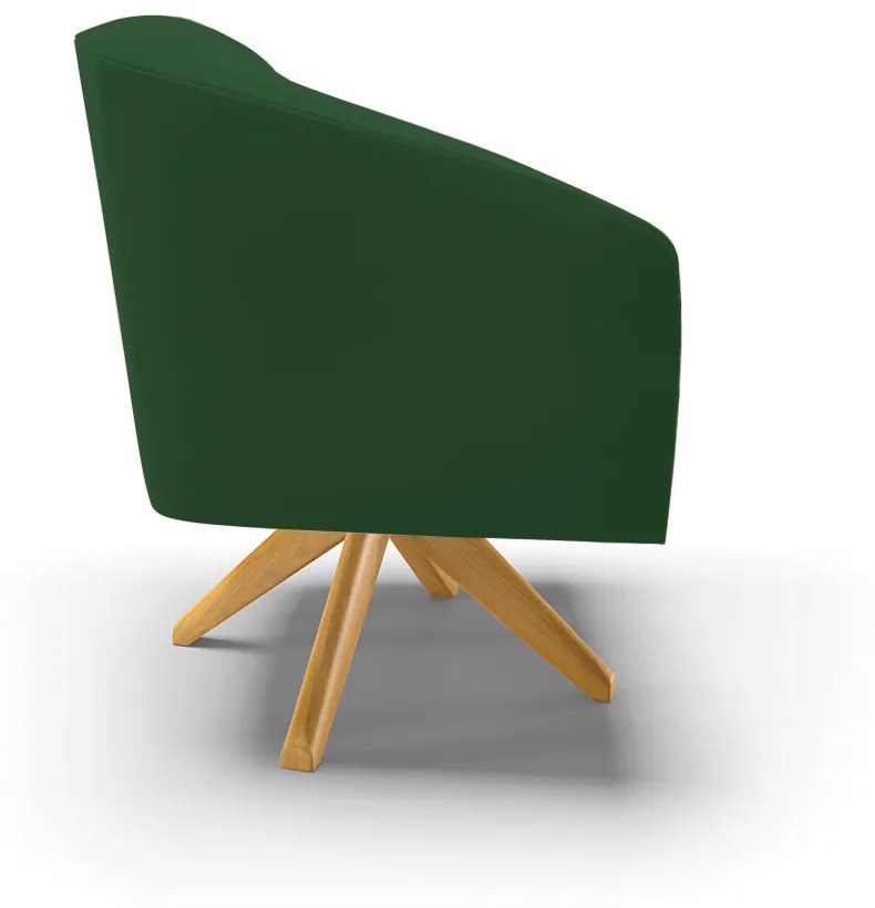 Poltrona Decorativa Giratória MA30 Stella Veludo Verde D03 - D'Rossi