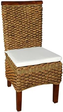 Cadeira para Área Externa Produzida em Madeira e Rattan - 45x100x50cm