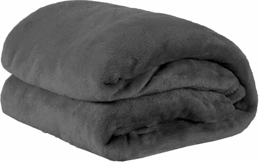 Cobertor Manta Microfibra Felpuda Casal 2,20m X 1,80m Com Toque Aveludado  - Chumbo