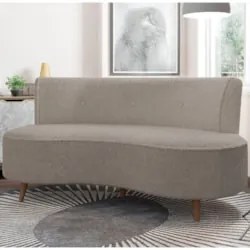 Sofá 2 Lugares para Sala Living 135cm Pés Palito Korah Z08 Boucle Bege