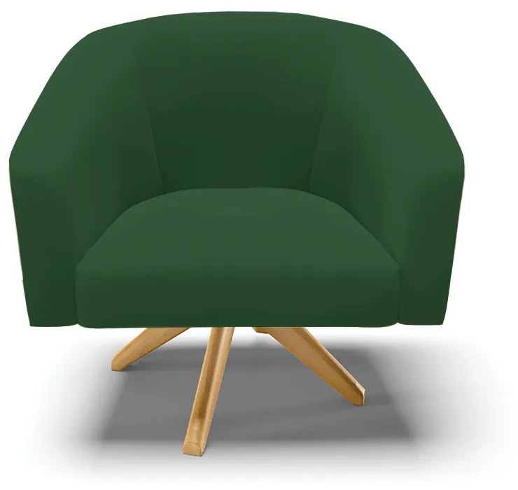 Poltrona Decorativa Giratória MA30 Kit 2 Stella Veludo Verde D03 - D'Rossi