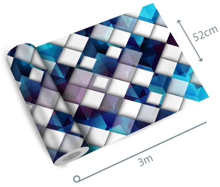 Adesivo geométrico quadrado colorido
