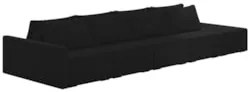 Sofá Ilha Modular com Puff para Sala Living 432cm Georgia Z08 Veludo P