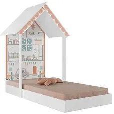 Mini Cama Infantil Casinha Montessoriana MDF com Colchão P13 Child Bra
