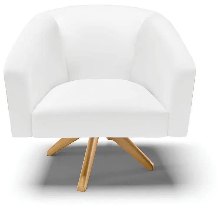 Poltrona Decorativa Giratória MA30 Stella Sintético Branco D03 - D'Rossi