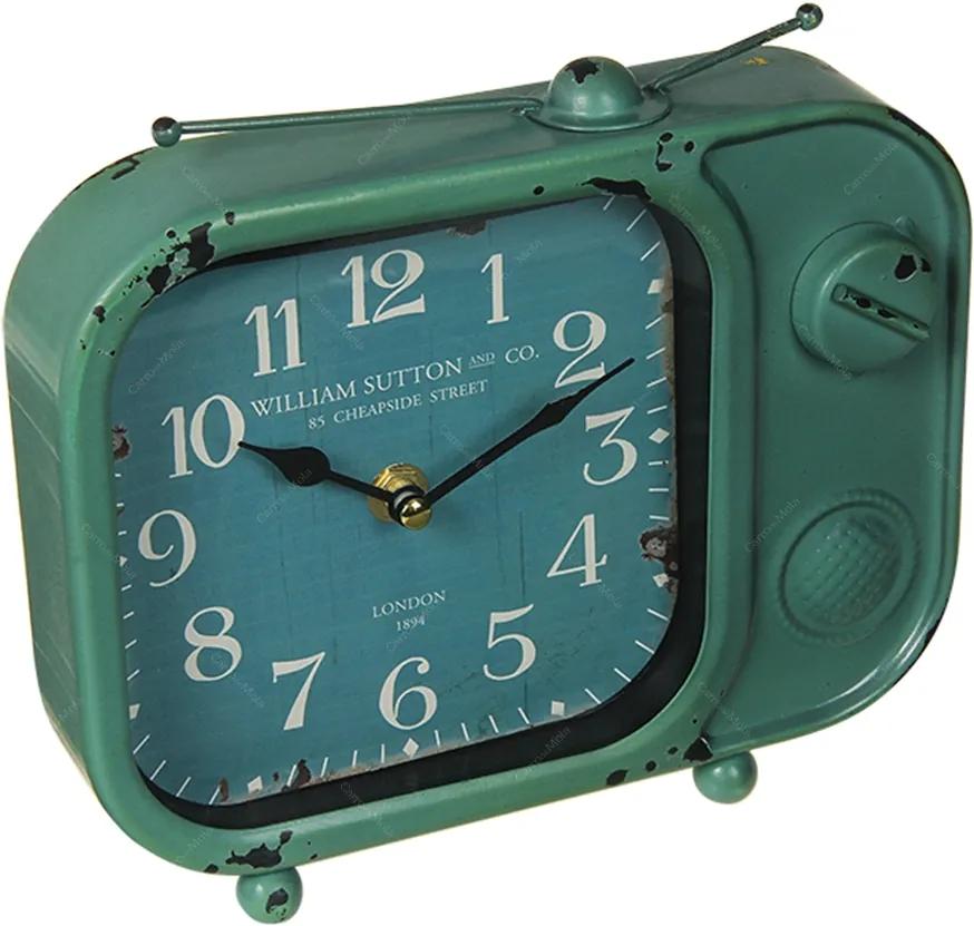 Relógio de Mesa TV Green em Metal - 20x14 cm