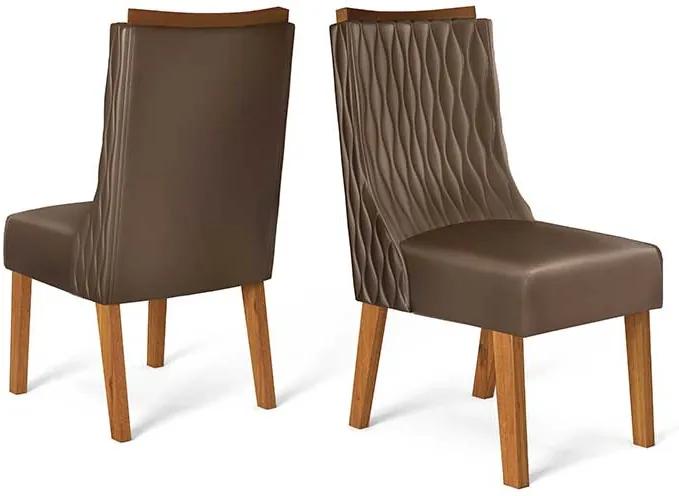 Conjunto 2 Cadeiras Amélia Rústico Terrara Tecido Veludo Moca