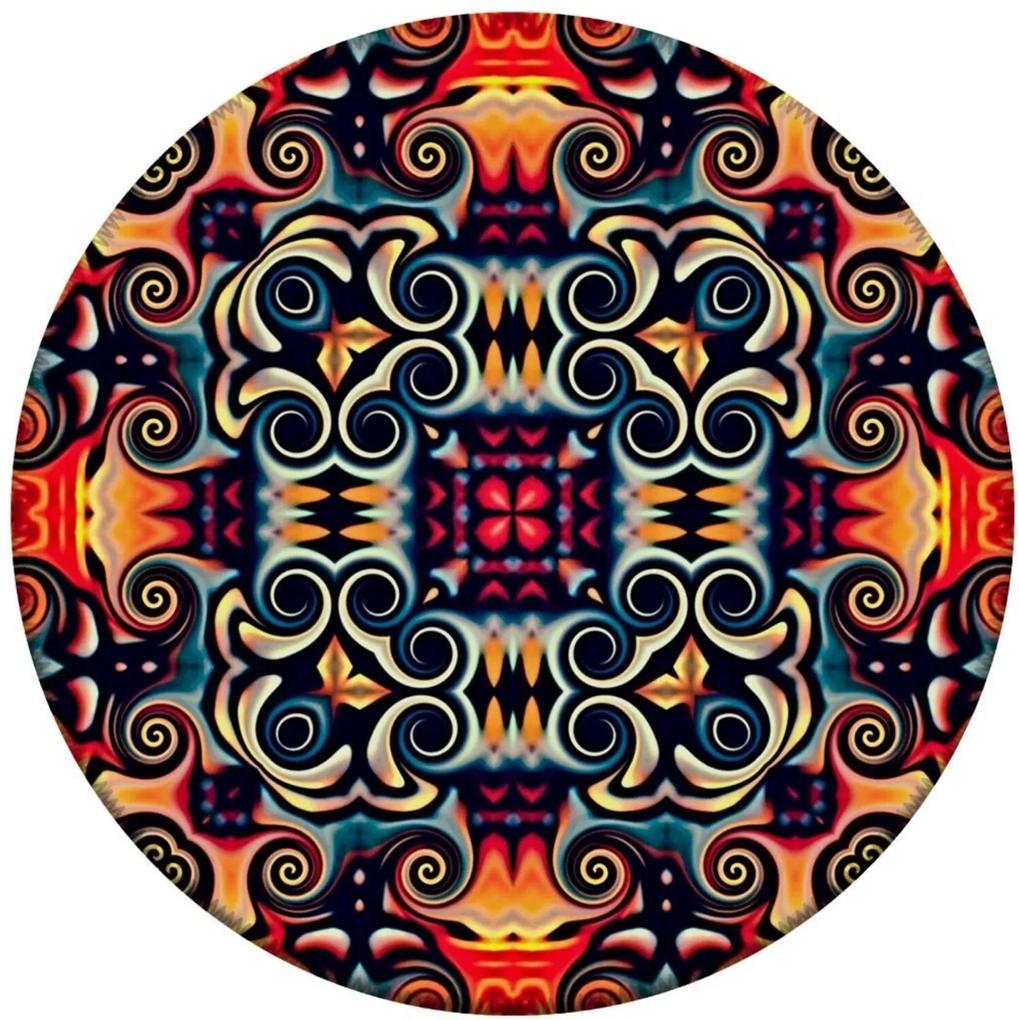 Tapete Love Decor Redondo Wevans Geometric Oriental Multicolorido 94cm