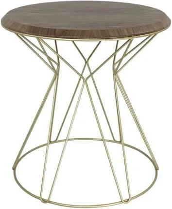 Mesa Lateral Cost Nogueira Base Gold 69cm - 60267 - Sun House