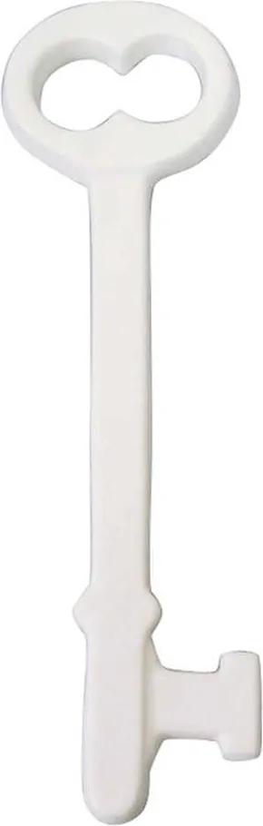 Adorno Decorativo Keys Eight Branco em Cerâmica - Urban - 29x8 cm