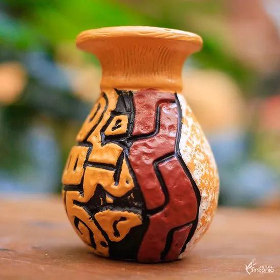 Mini Vaso de Cerâmica Étnico - Belém