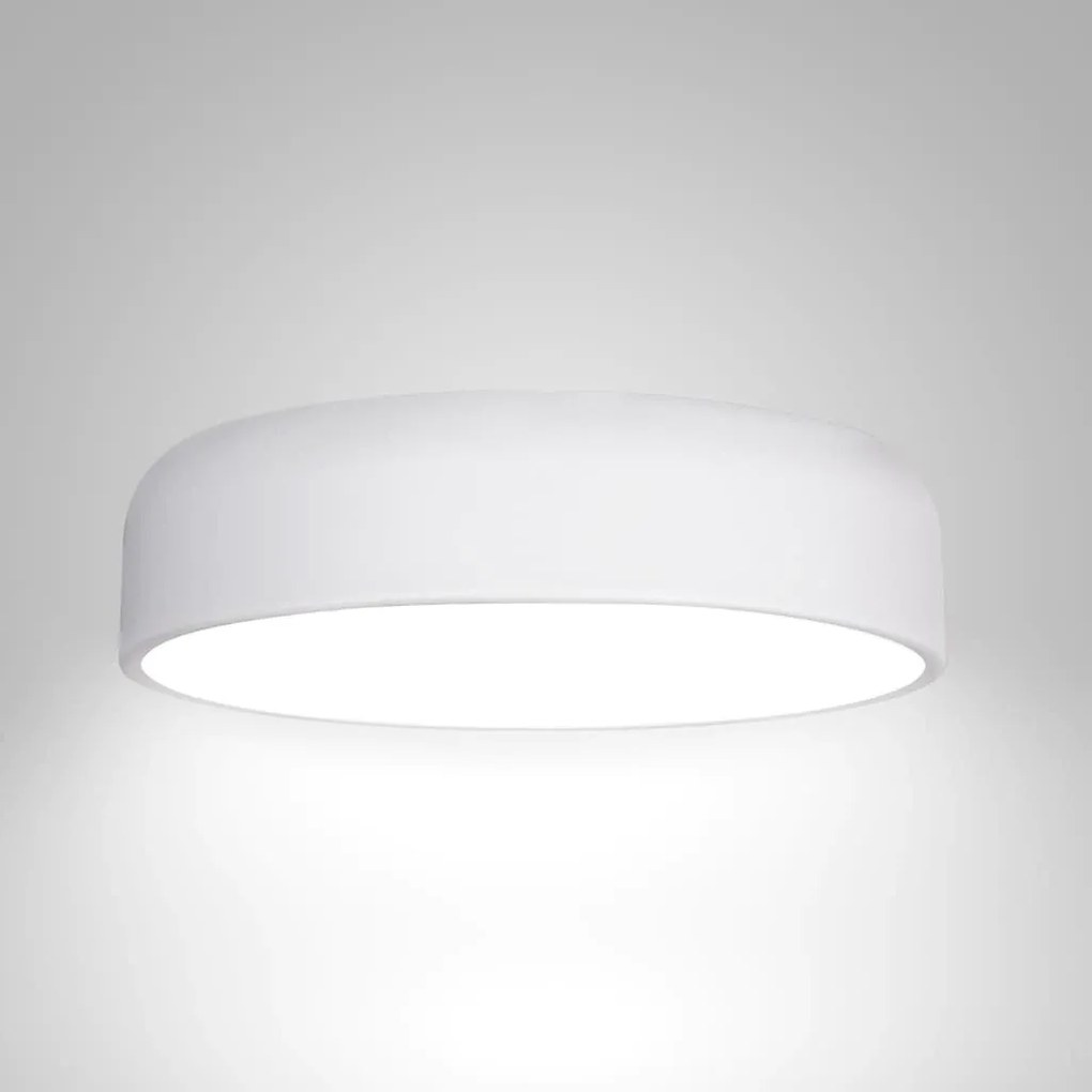 Plafon Titan Ø40X11Cm 4Xe27 Com Difusor Plano | Usina 16225/40 (BT - Branco Texturizado)
