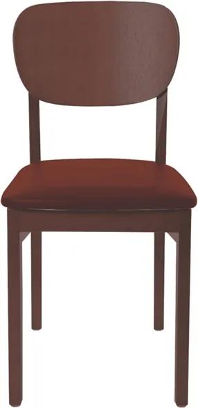 Cadeira sem braços de madeira tauari com estofado café e acabamento tabaco Tramontina 14203434
