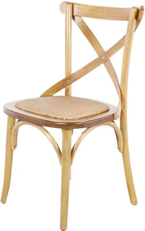 Cadeira de Jantar X Espanha com Rattan Amêndoa Fosco- Wood Prime 41228