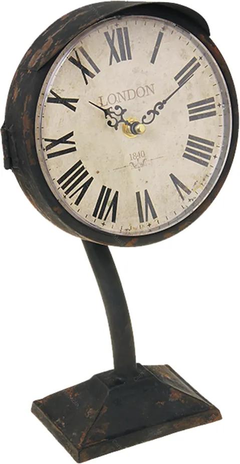 Relógio de Mesa Antigo London em Metal - 32x16 cm