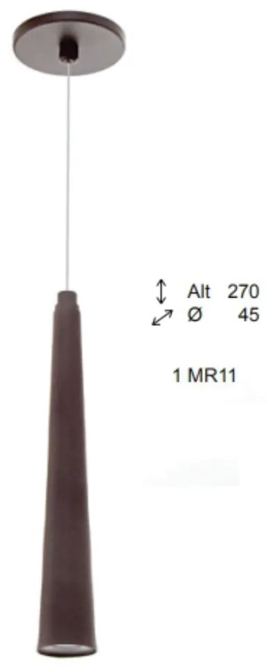 Pendente Bugle Ø4,5X27Cm Cone Metal Aluminio 01Xmr11 Gu10 - Old Artisa... (GRAFITE)