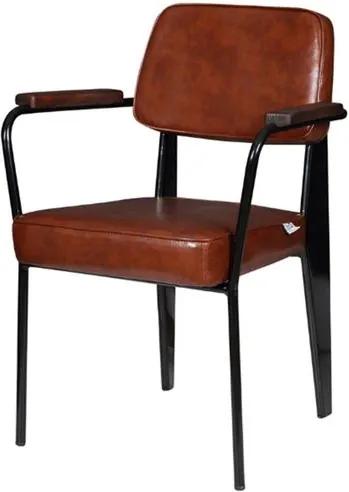 Cadeira Jean Provve Estofada c/ Braco Marrom 81 cm (ALT) - 47262 Sun House