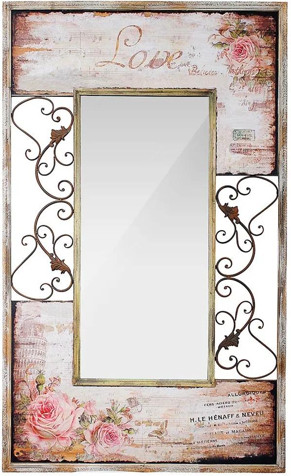 Espelho Flores Love Antik Arabescos Oldway - 150x90 cm