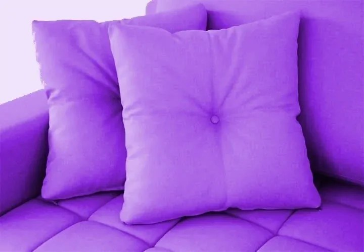 Almofada Com Botão Futon Capitonê Tecido Suede (Preto, Preto, Lisa)