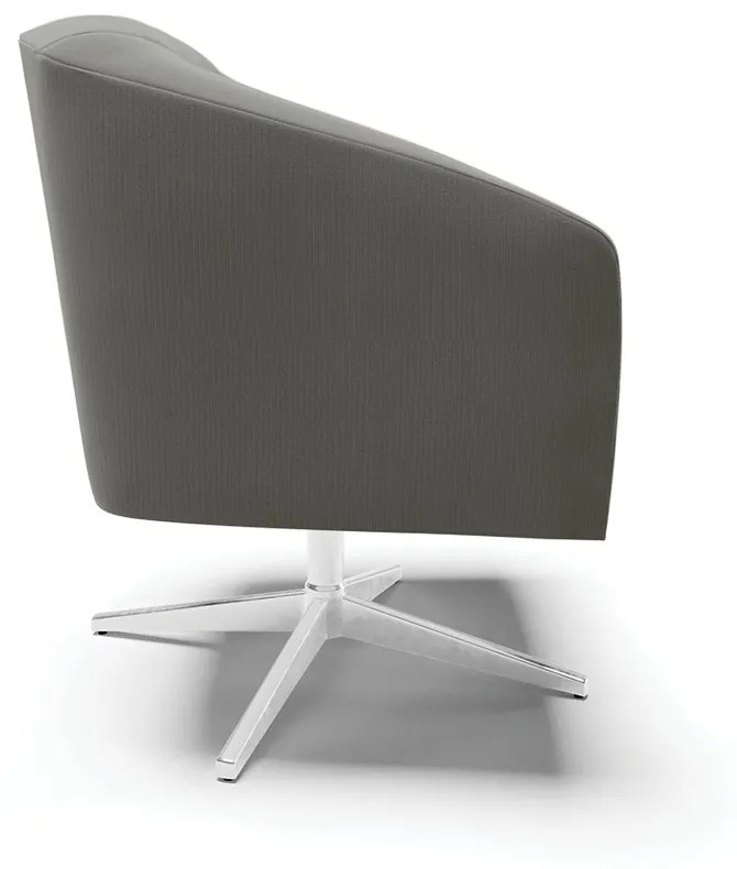 Poltrona Decorativa Giratória Cromada Stella Suede D03 - D'Rossi - Grafite