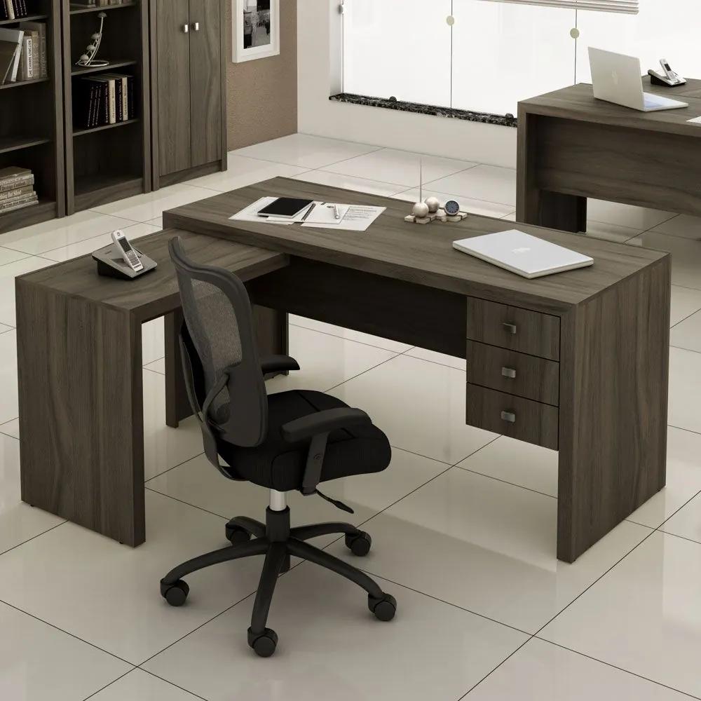 Mesa para Escritório Office Me4106 Carvalho - Tecno Mobili