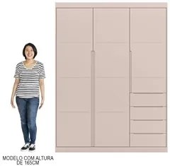 Jogo de Quarto Infantil Guarda Roupa e Cômoda Lua P04 Branco - Mpozena