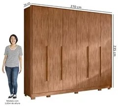Guarda Roupa Casal 6 Portas 270cm Fascination A02 Avelã - Mpozenato
