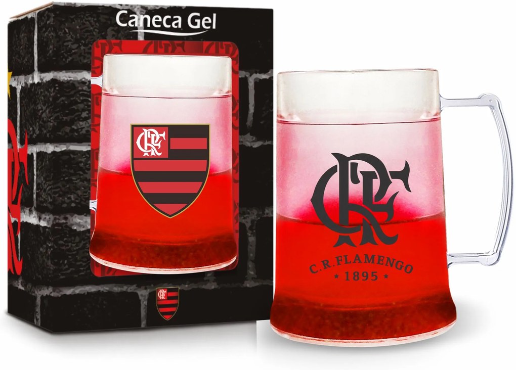 Caneca gel 450ml - flamengo gel vermelho