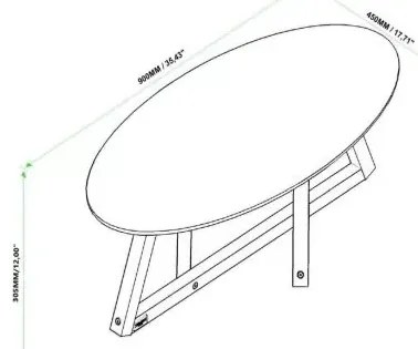 Mesa De Centro Classic Branco/Amêndoa - Tebarrot Móveis