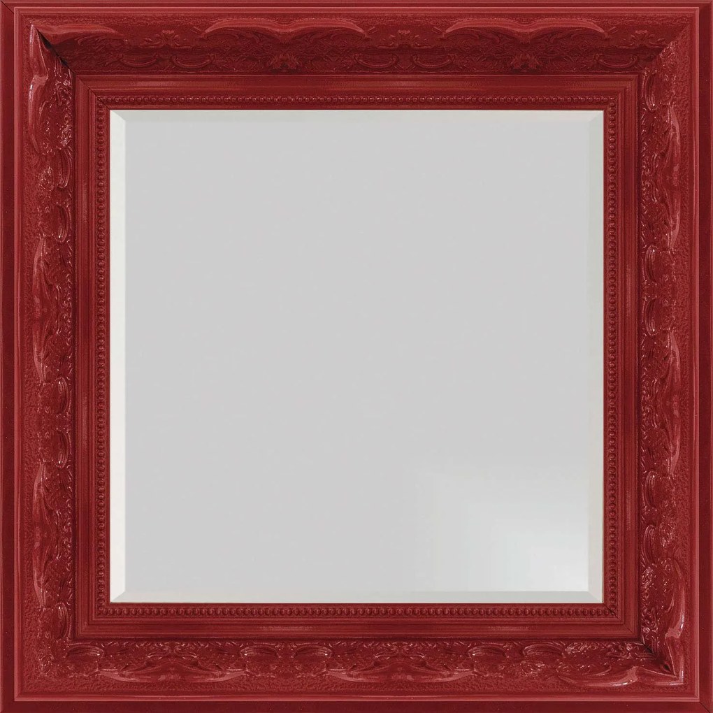 Espelho Decorativo Com Bisotê Vermelho Retrô