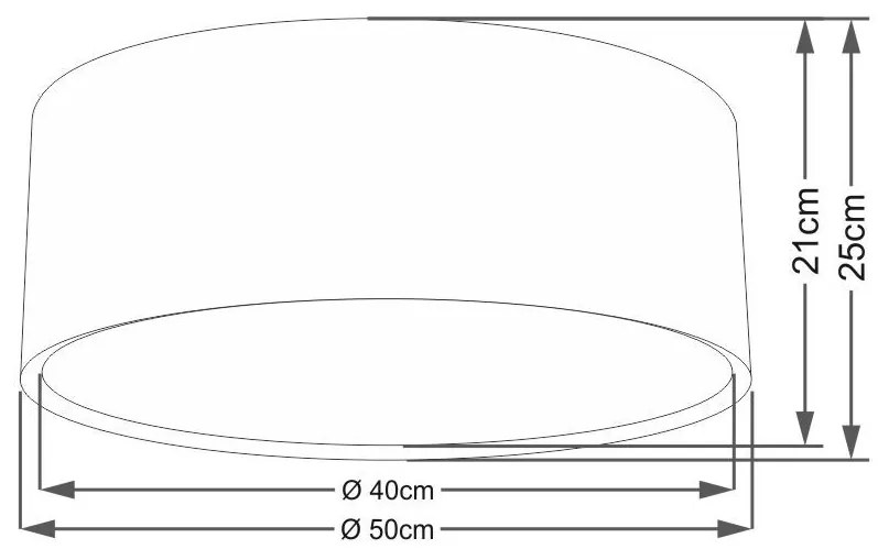 Plafon Cilíndrico Duplo Vivare Md-3036 Cúpula em Tecido 50x25cm - Bivolt