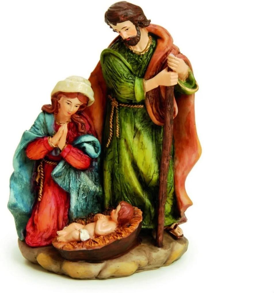 Sagrada Família De Resina Color 19 X 13 Cm Decoração Natal