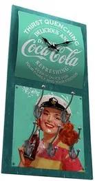 Relógio de Parede com Cabide Coca Cola Pin Up Navy Vintage