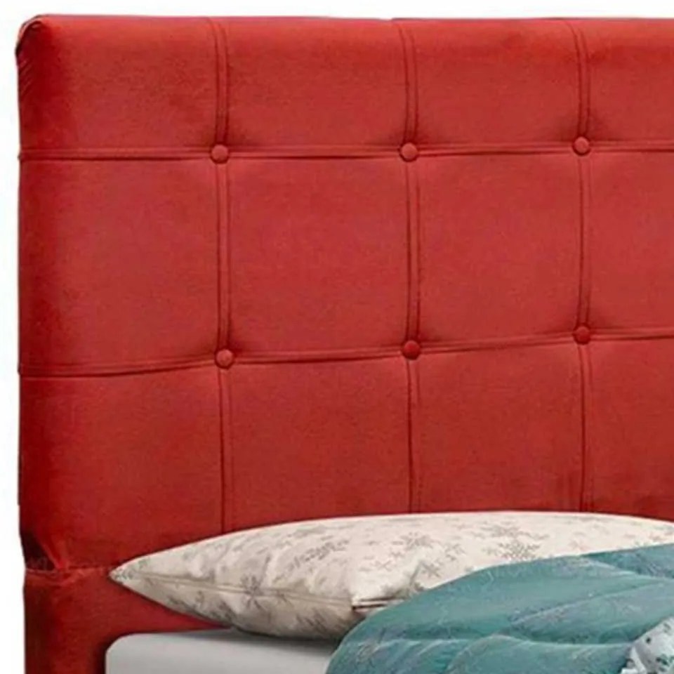 Cabeceira Tóquio para Cama Box Solteiro 100 cm Suede Vermelho - D'Rossi