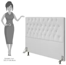 Cabeceira Cama Box Casal Queen 160cm Diamante Sintético Branco Z51 - M