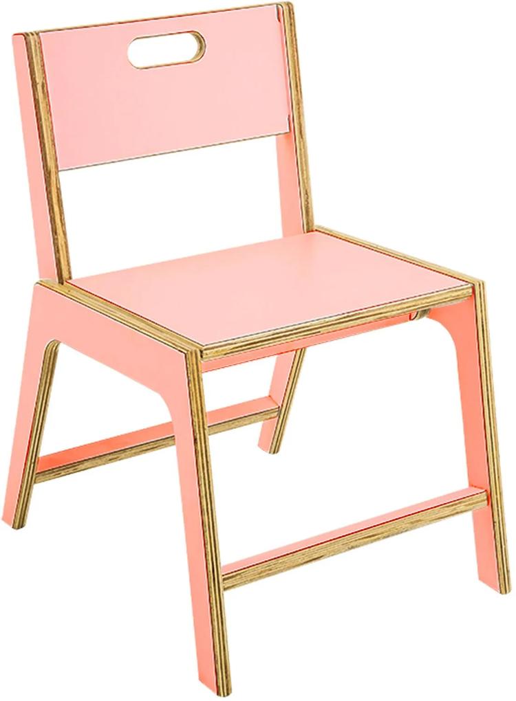 Cadeira de Jantar Infantil Lis Compensado Rosa Linha Bloom