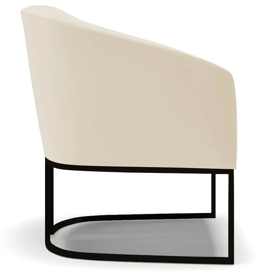 Poltrona Decorativa Industrial Preto Stella Linho D03 - D'Rossi - A19 Bege