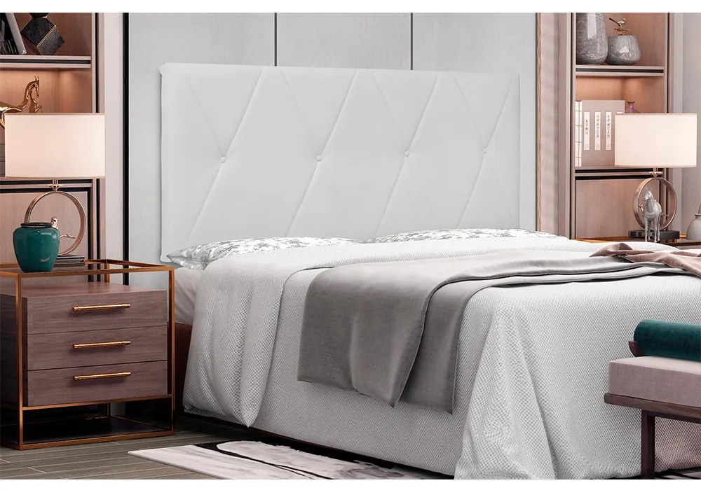 Cabeceira Painel Aquilla Para Cama Box Casal 140 cm Corino - D'Rossi - Branco