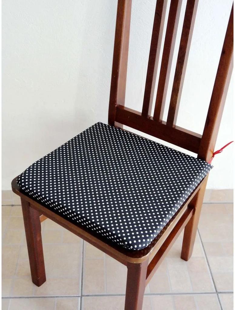 Assento de Cadeira Estampada Tecido Tricoline Algodão  - Poá Preto