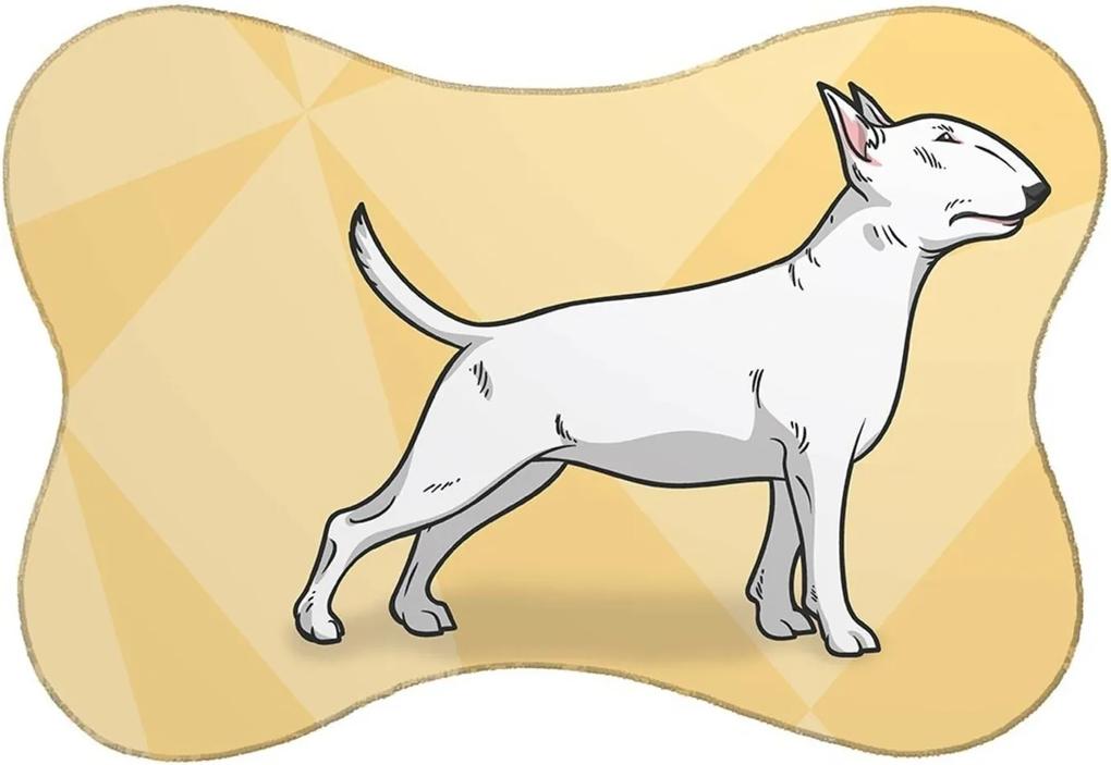 Tapete Mdecore PET Bull Terrier Amarelo 46x33cm