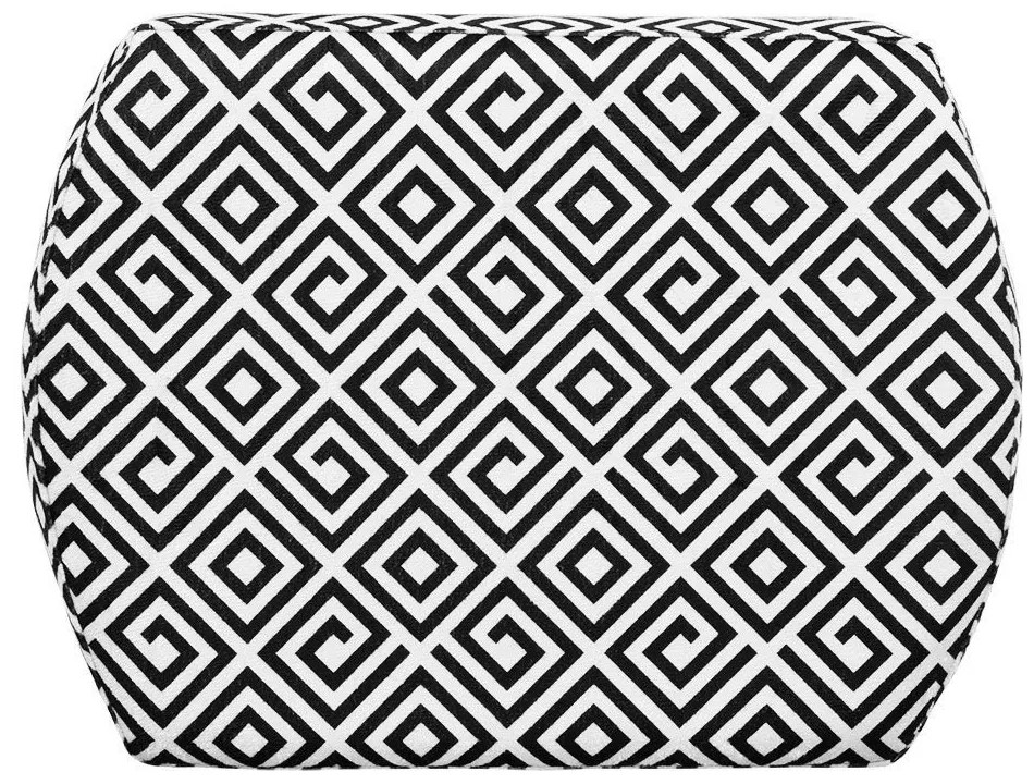 Puff Decorativo Curvo Agatha Estampado Quadrado Preto D64 - D'Rossi