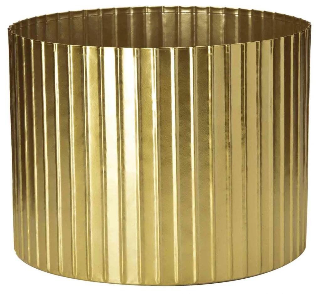 Cachepot Decorativo de Metal 3D Dourado 17x22 cm - D'Rossi