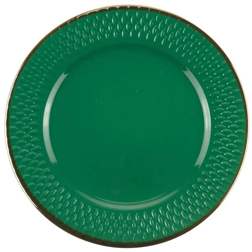 Jogo Prato Sobremesa Porcelana 6 Peças Drops Verde 20cm 17483 Bon Gourmet