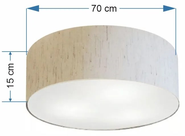 Plafon Cilíndrico Vivare Md-3049 Cúpula em Tecido 70x15cm - Bivolt