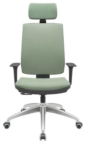 Cadeira Office Brizza Soft Vinil Verde RelaxPlax Com Encosto Cabeca Base Aluminio 126cm - 63511 Sun House