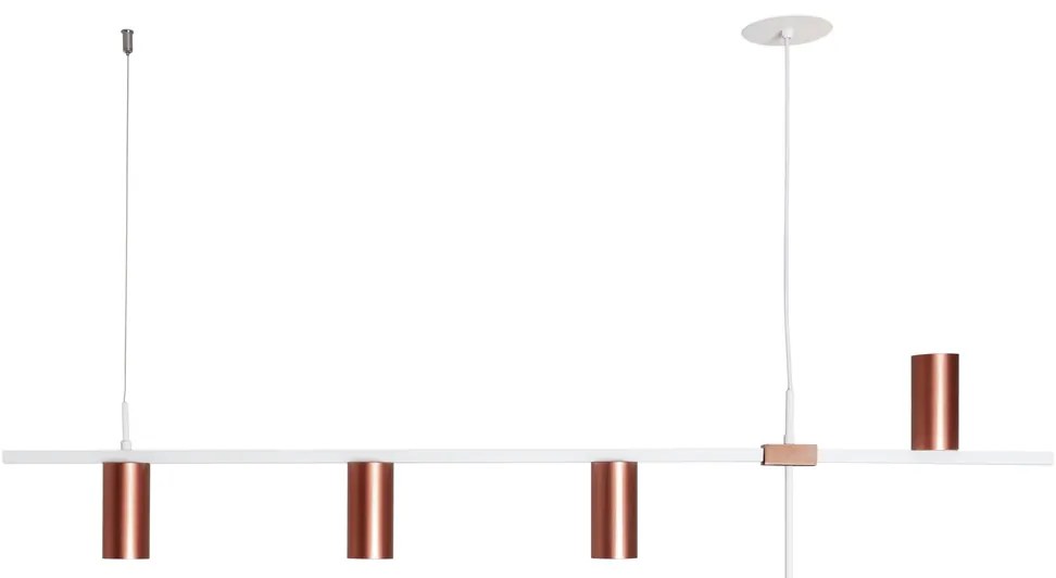 Pendente Sonda 5,7X28X130Cm Focos Assimetricos 4Xmr16 - Usina 16980/4 (BZ-M - Bronze Metálico)