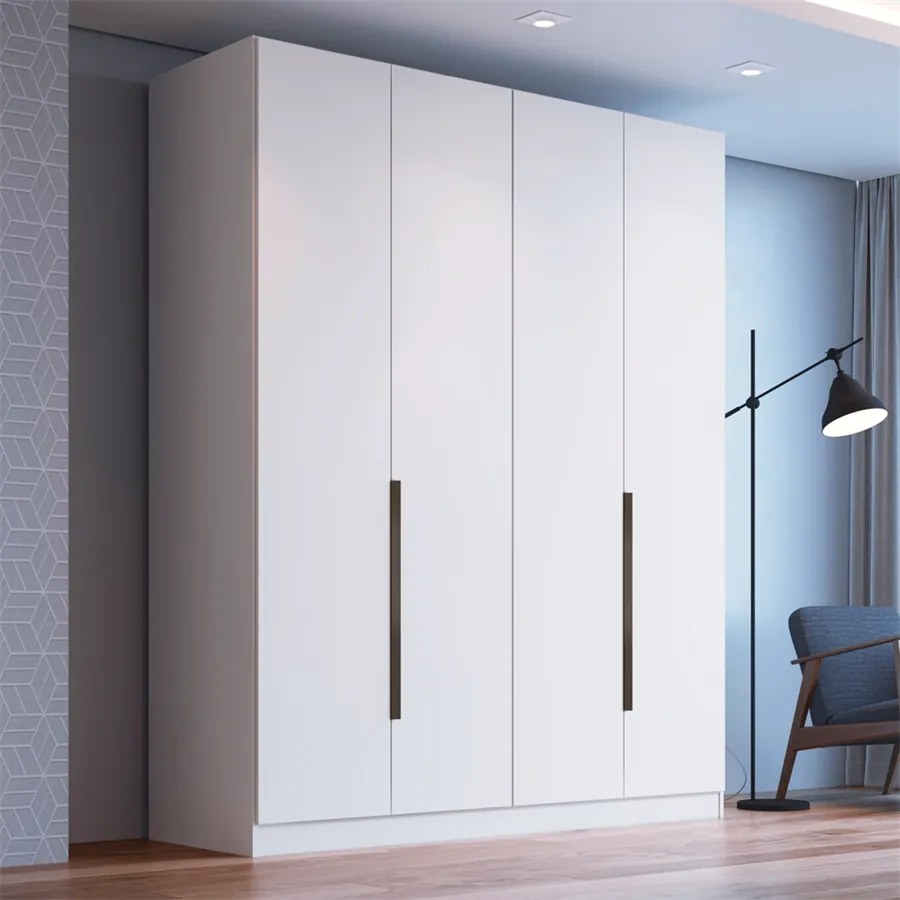 Guarda-roupa Velasques (L: 160cm) C/ 4 Portas 100% MDF Branco