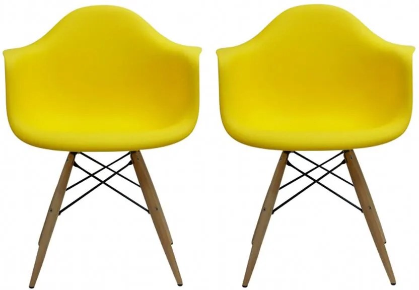Conjunto 2 Cadeiras Eiffel Eames DAW Amarela