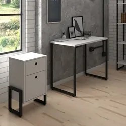 Conjunto Escritório Mesa Escrivaninha 90cm e Gaveteiro 2 Gavetas New P